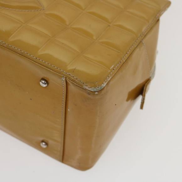 CHANEL Choco Bar Chain Shoulder Bag Enamel Beige CC Auth jk1646 - Picture 8 of 16